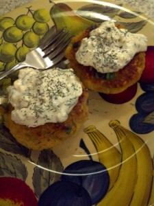 How to Cook Crab & Scallop Cakes with Horseradish Cream Sauce - CookingWithKimberly.com