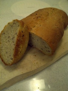 How to Bake Crusty Italian Flax Seed Bread - cookingwithkimberly.com