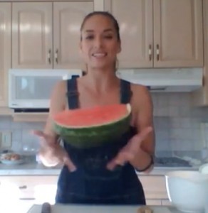 Web Chef Kimberly Turner with a Watermelon - cookingwithkimberly.com