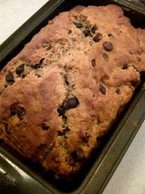 Peanut Butter Chocolate Chip Banana Bread - CookingWithKimberly.com