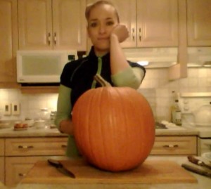 Web chef, Kimberly Edwards, Cleaning & Breaking Down a Pumpkin - CookingWithKimberly.com
