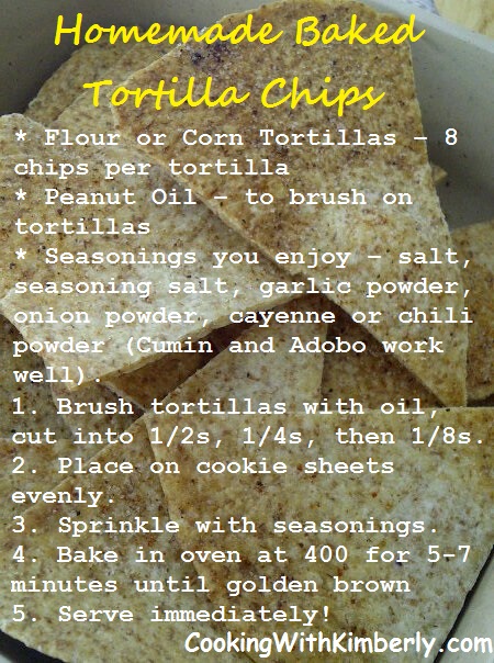 Baked Tortilla Chips Recipe Card The How