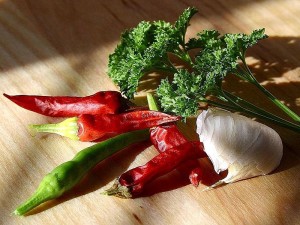 chilies, garlic & parsley