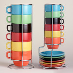 Multicolor Stacking Mugs - Espresso Cups - shop.cookingwithkimberly.com