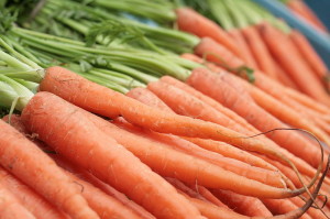 carrots on display