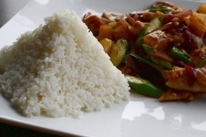 Asian food with rice