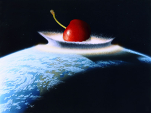 cherry crashing into Earth - fictional