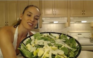 How to Make Romaine Salad with Baby Kale, Apple & Sheep's Milk Cheese - cookingwithkimberly.com