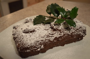 How to Bake Christmas Chocolate Log - cookingwithkimberly.com