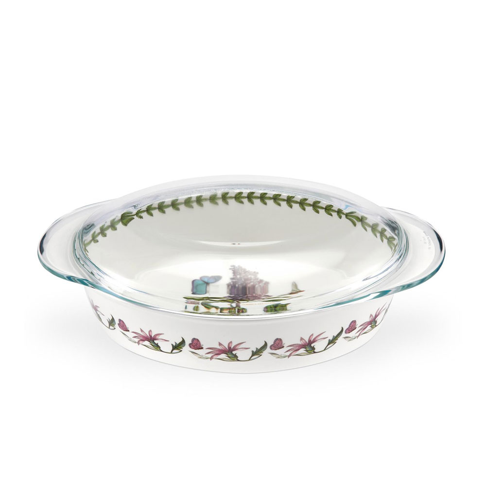 Botanic Garden Large Oval Casserole with Glass Lid - shop.cookingwithkimberly.com