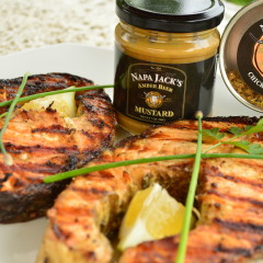How to Grill Napa Jack’s Amber Beer Mustard Salmon Steaks Video