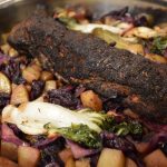 Blackened Bourbon Braised Pork Tenderloin & Vegetables - cookingwithkimberly.com
