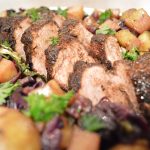 Blackened Bourbon Braised Pork Tenderloin & Vegetables - cookingwithkimberly.com