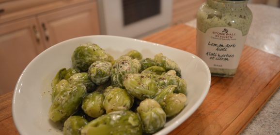 How to Cook Brussel Sprouts with Lemon Herb Aioli Video