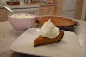 pumpkin pie with whipped cream - cookingwithkimberly.com