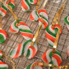 How to Make Flat Candy Cane Christmas Ornaments Video