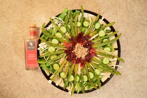 How to Make Green Leaf Salad with Asparagus, Enoki Mushrooms & Blood Orange - cookingwithkimberly.com