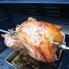 How to Grill Whole Turkey on a BBQ Spit Rotisserie: Christmas in July Video