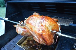 How to Grill a Whole Turkey on a BBQ Spit Rotisserie - cookingwithkimberly.com