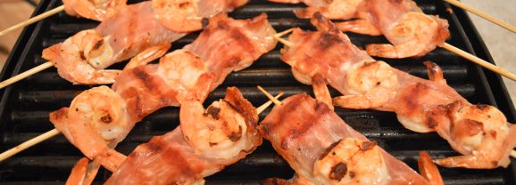 Grilled Prosciutto-Wrapped Shrimp Skewers + Video