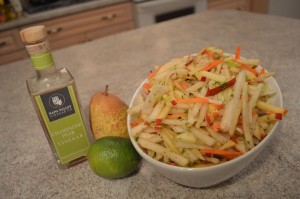 How to Make Jicama, Apple & Pear Slaw - cookingwithkimberly.com