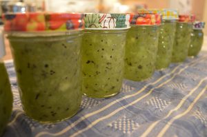 How to Make Kiwi Freezer Jam - cookingwithkimberly.com