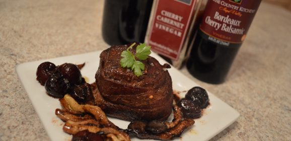 Pan Seared Bacon-Wrapped Boar Medallions + Black Oyster Mushroom & Bordeaux Cherry Balsamic Sauce Video