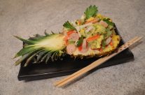 Pineapple Stuffed with Shrimp & Scallop Salad Video