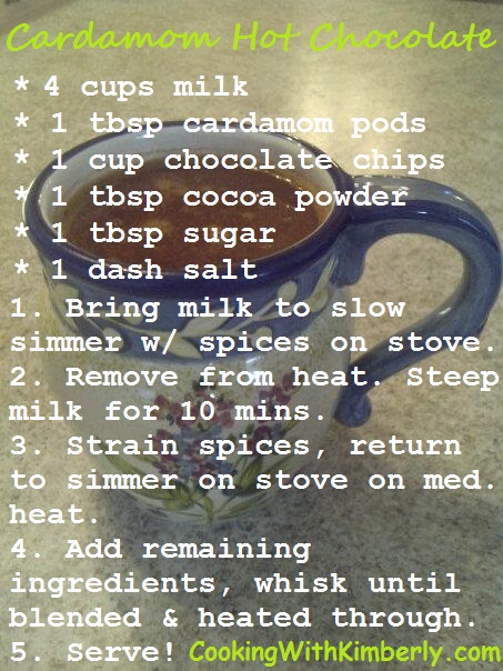Cardamom Hot Chocolate Recipe Card - CookingWithKimberly.com | The 'How ...