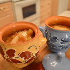 How to Oven-Bake Spiced Pear & Rhubarb with Verjus in Stoneware Ramekins + Video